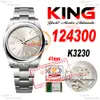 124300 K3230 Automatic Mens Watch King King 41 mm Polied Silver Stick Calan 904L ACTE