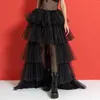 Skirts Women's Tulle Bubble Mesh Tiered Poofy Fairy Prom Dress Tutu A-Line Elastic High Waist Halloween Midi