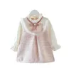 Robes de fille mode fille robe gamine vêtements plaid imprime