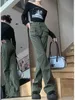 Женские брюки Capris Женская армия зеленые товары Green Goals Jeans с мешками Harajuku Trousers Y2K Flash 90S Retro 2000 -х