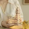 RoboTime 3D Holz Puzzlespiel Big Ben Tower Bridge Pagode Gebäude Model Spielzeug für Kinder Kinder Geburtstagsgeschenk 240509