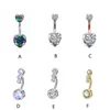 Navelringe 1PC Stahl Bauchnabel Ringe Kristall Piercing Navel Heart Style Navel Piercing Ohrring Bauch Piercing Sexy Körperschmuck D240509