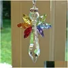 Dekorativa föremål Figurer Modern Rainbow Crystal Angel Chakra Suncatcher Car Charm Pendant For Baksyn Mirror Hängande Drop Deli Otiv8