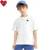 T-shirts garçons et filles T-shirt Coton Summer Happy Heart Cartoon Heart broderie O-Neck à manches courtes enfants adaptés à l'été décontracté Unisexe T-shirtl240509