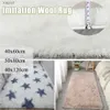 Teppichbodenschutz Bettzeug Neues Anti -Schlupf -Waschbett Simulation Wolle langes Haar Teppich Home Dekoration WX