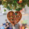 Decorative Figurines Book Lovers Heart Shaped Bookshelf Pendant Acrylic Ornament Crystal Bowls Centerpieces
