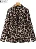 Abiti da donna 2024 outwear overgons outwear Women Ol Blazer Fashion Ladies Office Spring Summer Leopard Lapel Coats