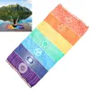 Rainbow Beach Mat Yoga serviette de serviette Mandala Mur de couverture de tapisserie serviette à rayures Tapis à la maison