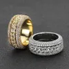Полосовые кольца Hoyon Moissanite Diamond в форме мужское кубинское кольцо S925 Sterlsilver Gold Ring