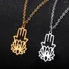 Pendant Necklaces Dawapara Hamsa Hand Of Fatima Lotus Yoga Buddha Necklace Good Luck Jewelry Stainless Steel Spiritual Amulet