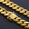 Łańcuchy Nowa biżuteria hip -hopowa 20 mm ciężka luksus 18K Real Gold Stated Solid Solid Cuban Miami Cuban Link Naszyjnik dla mężczyzn Hurtowa D240509