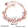 Hochzeitsarmbänder charmant 18K Roségold plattierte Frauen rosa Katzen Eye Opal Blumenkette Armband Geschenk für Frauen Mädchen