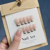 Minimalist Handmade Press On Nails Short T Shape Simple False Art In Emmabeauty StoreNoEM19410 240509