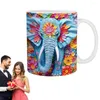 Mokken 3D bloem dier olifant keramische schildermokpatroon kopjes thee melk koffiekopje