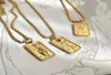 Colliers pendants en acier inoxydable Tarnish Jewelry Tarot Collier Star Moon Rose Sun Design Gold for Womenpendant5389551