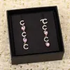 2022 Oreri per gocce di qualità di qualità di lusso con design cristallino rosa a forma di cuore e perle di gusci naturali hanno il timbro a scatole PS3428A 245X