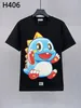 DSQ Phantom Turtle Bubble Boobble Organic Jersey T-shirt Męska czarna bawełniana koszulka z nadrukiem krótkie rękawy Tshirty Summer Hip Hop Tops Tees Streetwear | 5681