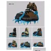 Mountaineering Crampons Brs Ice Aluminium Alloy Tralight Fourteen Teeth Bundled Gripper Climbing High Altitude Slipresistant Cramp 231 Ote6N