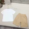 Luxury baby tracksuits Summer boys Short sleeved set kids designer clothes Size 100-150 CM Colorful Knight print T-shirt and khaki shorts 24May