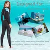Kvinnor 2mm kloropren gummi våt kostym full kropp dykning surfing duk kallt vatten tillbaka blixtlås 240506