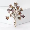 Brooches Vintage Rhinestone Big Tree For Women Unisex Plant Pins Casual Party Accessories Gifts