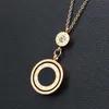 Orecchini in bracciale collana Lady Jewelry Double Circle Orecchini di collana numerica romana per donne Torna in serbatoio nero La collana a pendente a pendente set T240509