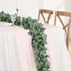 Fleurs décoratives 1PCS Eucalyptus artificiel Feuilles de verdure Garland Faux Plant Vine de printemps avec décoration de mariage Blanc Decor Home Room Decor