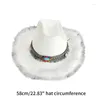 Berets Women Cowboy Hat Wide Brim Bride Cowgirl Bachelorette Party Bridal Headswear