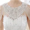 Wraps Jackets 2021 Top Sale Luxurious Crystal Rhinestone Bling Bridal White Lace Wedding Shawl Jacket Bolero Wrap 232U