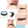 False Eyelashes Natural curly self-adhesive false eyelash glue can be reused to extend eyelashes 3D artificial mink hair waterproof tape eyelashes d240508