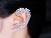 Super Shiny Round Cumbic Zirconia Stone Big Long Ear Chev Cuff Boucles d'oreilles pour femmes bijoux de fête de créateurs CZ731 2107149386389