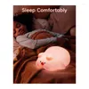 Lumières nocturnes Light Light Cute Lampe 3 Niveau Dimmable 30 minutes Timer Minute Nightlight Silica Gel pour chambre