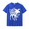 T-shirts voor heren komen niet met mij Moose T-shirt-Cute Moose Fun Design Moose Gift T-Shirt Fashionable Youth T-Shirt Cotton Top Casual Shirt D240509