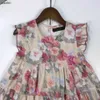 Populaire baby rok zomer prinses jurk maat 90-140 cm kinderontwerper kleding bloem patroon printen meisjes feestdress 24April