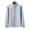 Heren DRAAD SHIRTS MENS MENS KLEDING CASUAL SOLID OXFORD JURK WIT SHIRT Single Patch Pocket Lange mouw Regelmatig dikke button-dikke dikke shirts D240427