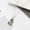 Anhänger Halsketten Dreieck Abalone Halskette Frauen Trendy PU Leder Kite Statement Schmuck Großhandel Großhandel