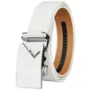 Novo Menas White Men Belts Automática Liga Buckle Male Cinturão Male Genuíno Cinturão de Golfe de Couro de Espalhão Plus Size 130cm X0726 193f