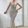 Robes de fête Luxuty Champagne Perles sirène robe de soirée pour les femmes 2024 Sweetheart Diamond Handmade Fabrication Forme Robes de mariage