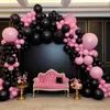 Décoration de fête 54pcs Set 12 pouces Balloons en latex blancs 32.8 pieds en aluminium rose Streamers DÉCORATIONS DÉCORATIONS