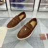 Kvinnors klänningsskor loafer loro sommar charms gå avslappnad ankel sko män mockasins sandal läder lyx designer platt mode casual platt häl mjuk sula kontorsskor