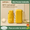 Gear 15 cm Mini parapluie de poche compacte pour les femmes Light 6 fois le soleil de protection solaire Soleil et Pluie Small Card Sac Umbrelas Paraguas Mujer