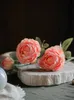 3 fleurs, blanc bleu blanc rouge exposition violet artificiel fleur de pivoine, mariée en soie fausse bouquet, fête des festivals décorations de mariage de la Saint-Valentin cadeau