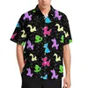 Polos pour hommes Loison Hawaiian Balloon Dog Dog Dog 3d Mens Clothing Summer plage Short à manches manches