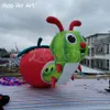 8m long (26ft) Smiling Inflatable Rotten Apples and Big Worms Caterpillar Cartoon Models for Outdoor Activities for Decoration