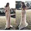 2021 Винтажные кружевные пляжные платья Boho с длинными рукавами аппликация без обратного стиля в стиле страны богемный свадебный плать