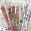 7pcs / ensemble Simplicity Gel Pen Fashion Transparent Solid Color Series Stationnery 0,5 mm Black Ink Scrapbook Student