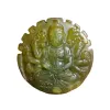 Sculptures Bouddhist Jadeware Natural Jade Bouddha Statue huit trésors Guanyin Jade Pendant Collection artisanale Ornements Pendants sculpture