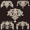 Bois sculpté Long Onlay Applique du cadre non peint Porte de porte de travail de travail Carpenter Home Wedding Decoration Figurines en bois pour décor 240506