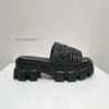 Designer sandale femme crochet glissades de plate-forme noire coins paille plate pantoufle été chaussure plate confort mulet plage piscine deux bretelles 35-40