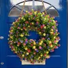 Fleurs décoratives Couronne verte artificielle pour décoration mur de porte et petites décorations de vacances de Noël Saint-Valentin